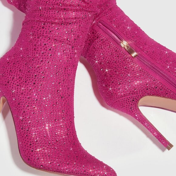 Hot Pink Sexy Women's Bow Decor Point Toe Stiletto Heeled Pumps - Picture 6 of 6